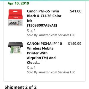 Canon Pixma iP110 - ink - LK-62 battery